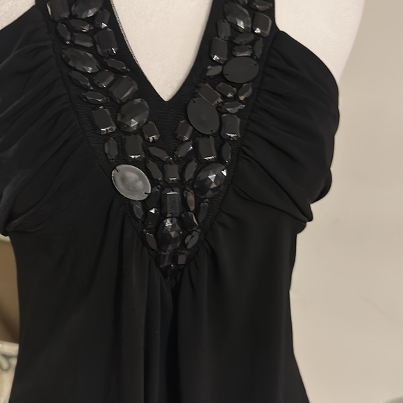 Vintage Y2K black bejeweled halter top size small. By speechless. - Picture 2 of 6